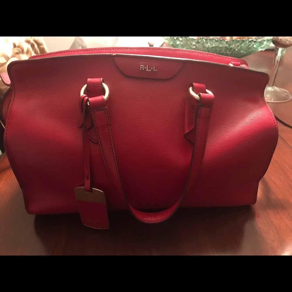 Ralph Lauren Red Leather purse Bag